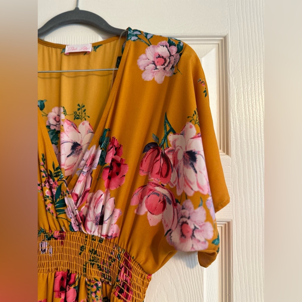 Pink Lily Floral Maxi - Picture 4 of 9